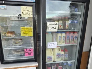 Apple cider, raw milk, eggs, and pumpkin pie in Honey Brook, PA
